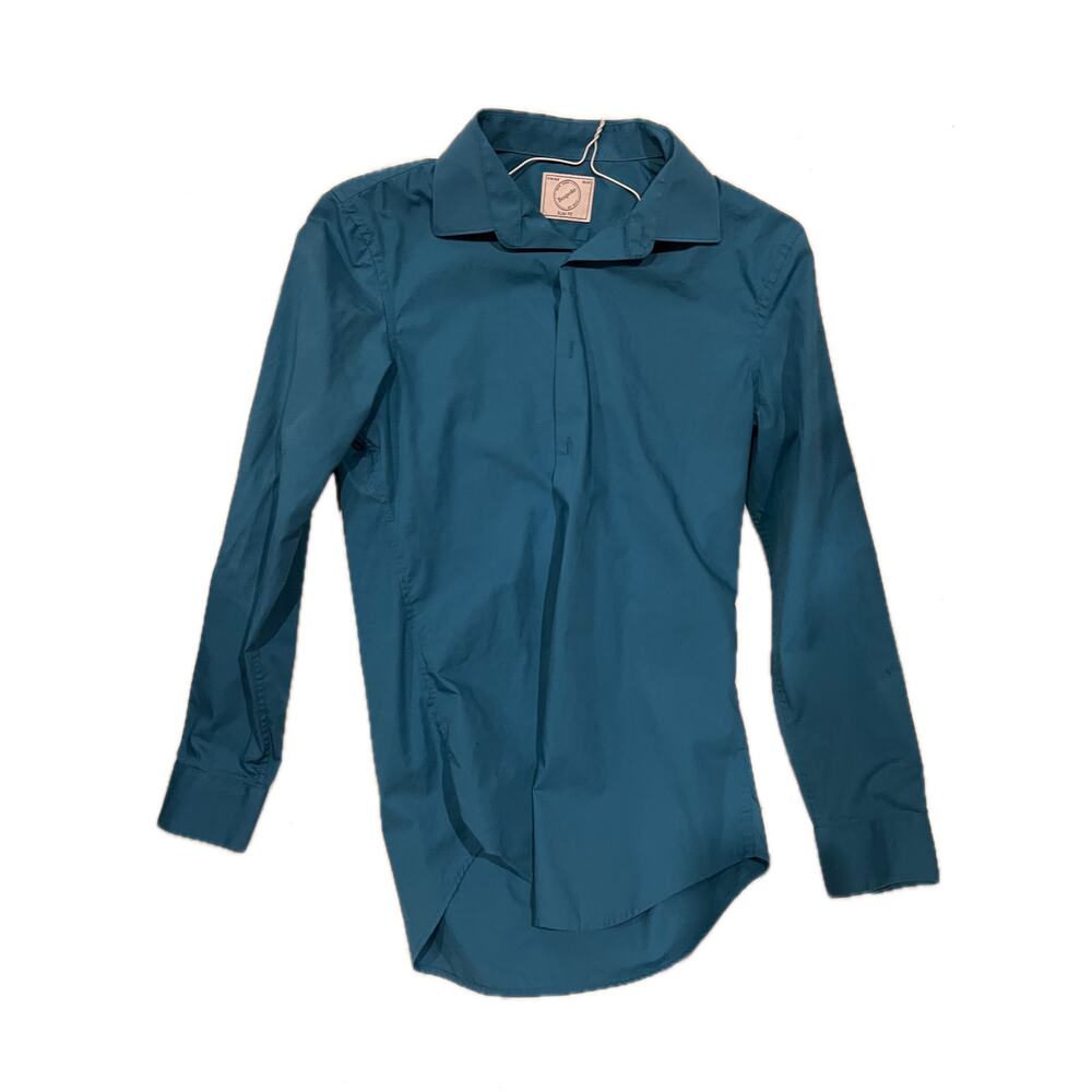Bespoke Teal Long Sleeve Button Down Shirt 14-14.5 32/33